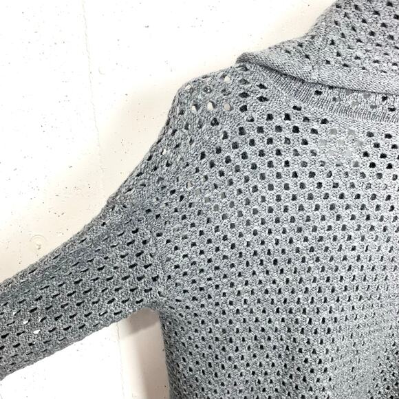 James Perse Open Knit Marina Cowl Neck Sweater Wool Alpaca Blend Grey Size 2 - Picture 9 of 10